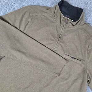 Age of Wisdom Men's‎ M/M Brown 1/4 Zip Pullover Long Sleeve Casual Shirt